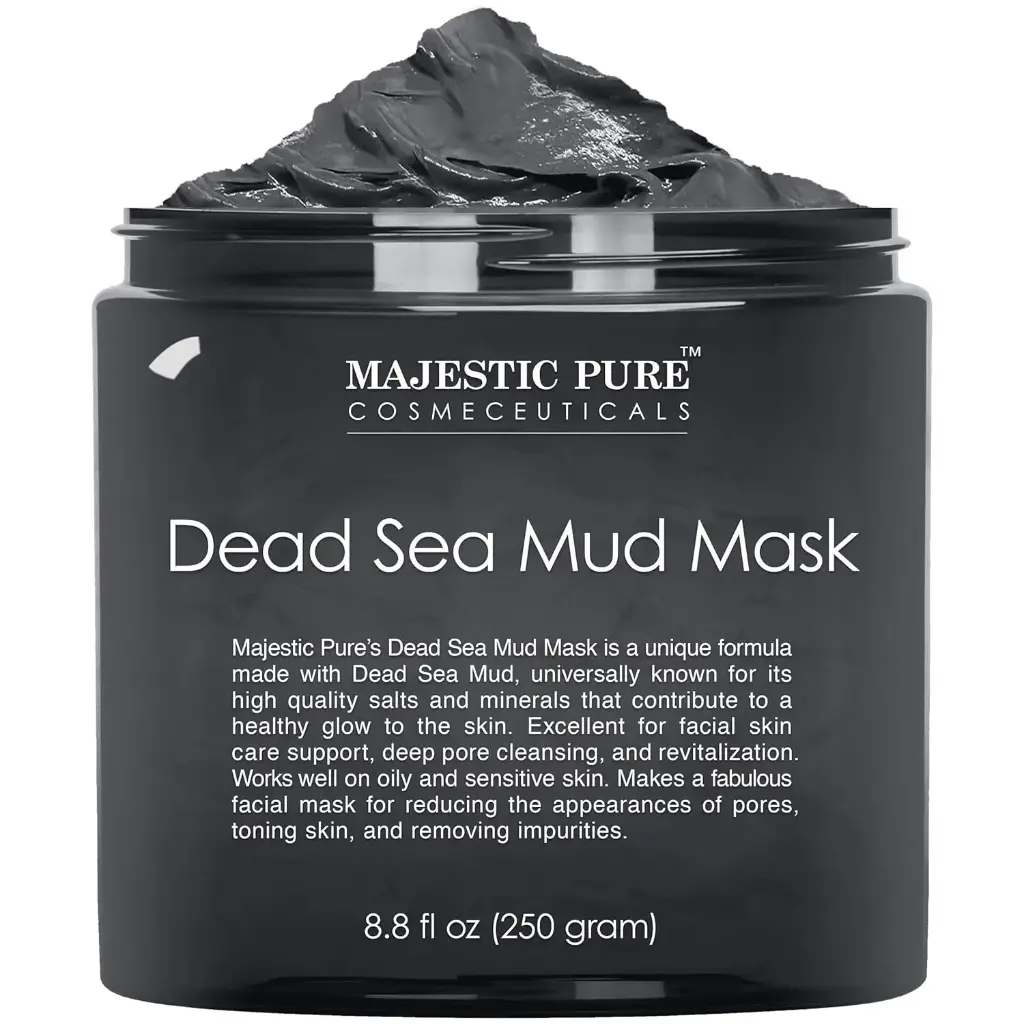 MAJESTIC PURE Dead Sea Mud Mask for Face and Body - Natural Skin Care for Women and Men - Best Facial Cleansing Clay for Blackhead, Whitehead, Acne and Pores - 8.8 fl. Oz 