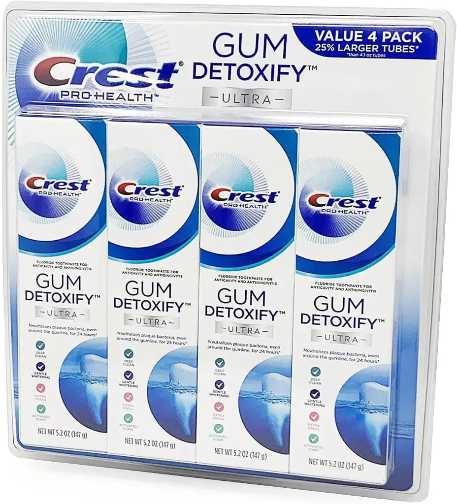Crest Pro Health Ultra Gum Detoxify Toothpaste (4-Pack, 5.2 oz each) 