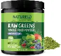 NATURELO Raw Greens Superfood Powder - Mixed Berry - Boost Energy, Detox, Enhance Health - Organic Spirulina - Wheat Grass - Whole Food Nutrition from Fruits and Vegetables - 240 Grams 