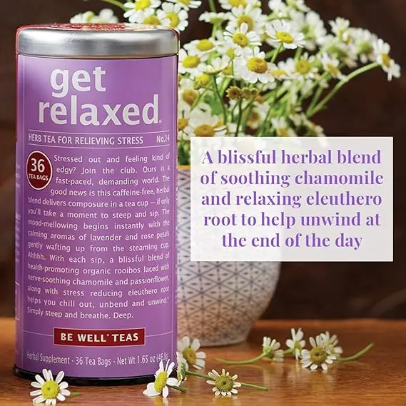 The Republic of Tea, Get Relaxed No.14 Tea for Relieving Stress Tea, 36-Count 