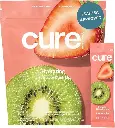 Cure Hydration | Plant-Based Electrolyte Drink Mix | No Added Sugar | Dehydration Relief Powder Made with Coconut Water | Non-GMO | Vegan | FSA & HSA | Pouch of 14 Packets - Strawberry Kiwi 
