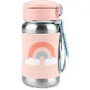 Skip Hop Toddler Sippy Cup with Straw, Sparks Stainless Steel Straw Bottle, Rainbow 