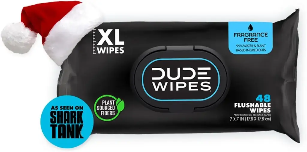 DUDE Wipes - Flushable Wipes - 1 Pack, 48 Wipes - Unscented Extra-Large Adult Wet Wipes - Vitamin-E & Aloe - Septic and Sewer Safe 