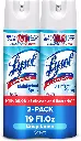 Lysol Disinfectant Spray, Household Essential Cleaning Supplies, Multi-Purpose Room Spray, Antibacterial Sanitizer Spray, Upholstery Deodorizer, Home and Bathroom, Crisp Linen,19 Fl Oz (Pack of 2) 