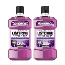 Listerine Total Care Anticavity Fluoride Mouthwash, Kills 99.9% of Germs That Cause Bad Breath and Prevents Cavities, Fresh Mint Flavor, 1L (Pack of 2) 