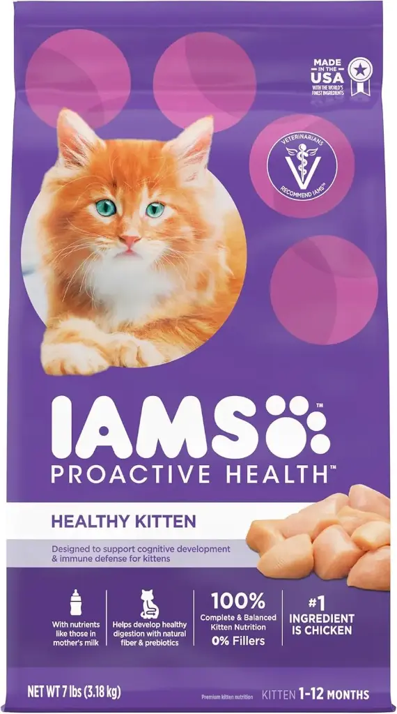 IAMS PROACTIVE HEALTH Healthy Kitten Dry Cat Food with Chicken, 7 lb. Bag 