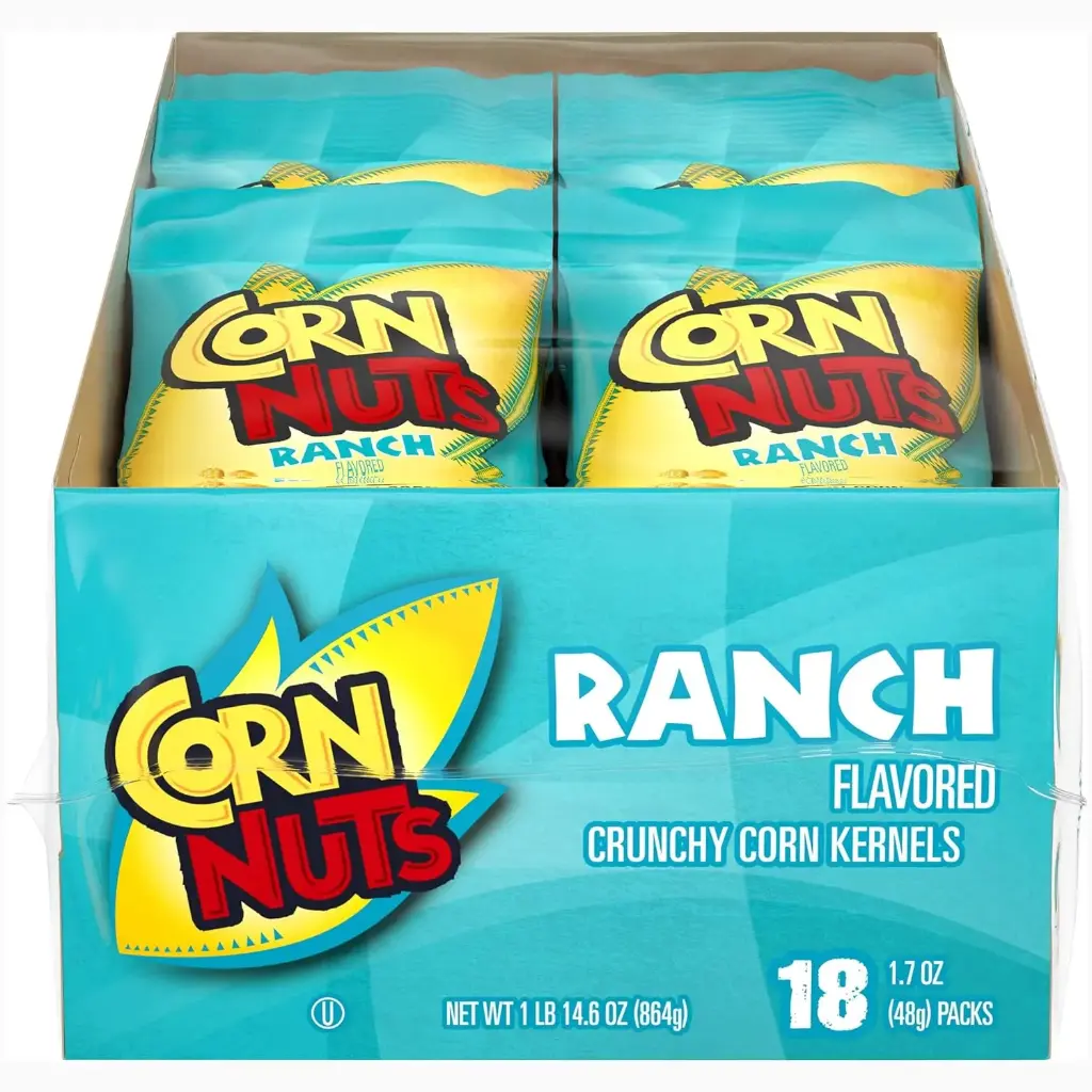 Corn Nuts Ranch Crunchy Corn Kernels (1.7 oz Bags, Pack of 18) 