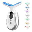 Neck Face Massager, 7-in-1 Portable Facial Massager for Enhanced Face, Neck and Shoulder Care with Vibrating and Warming Function，White 