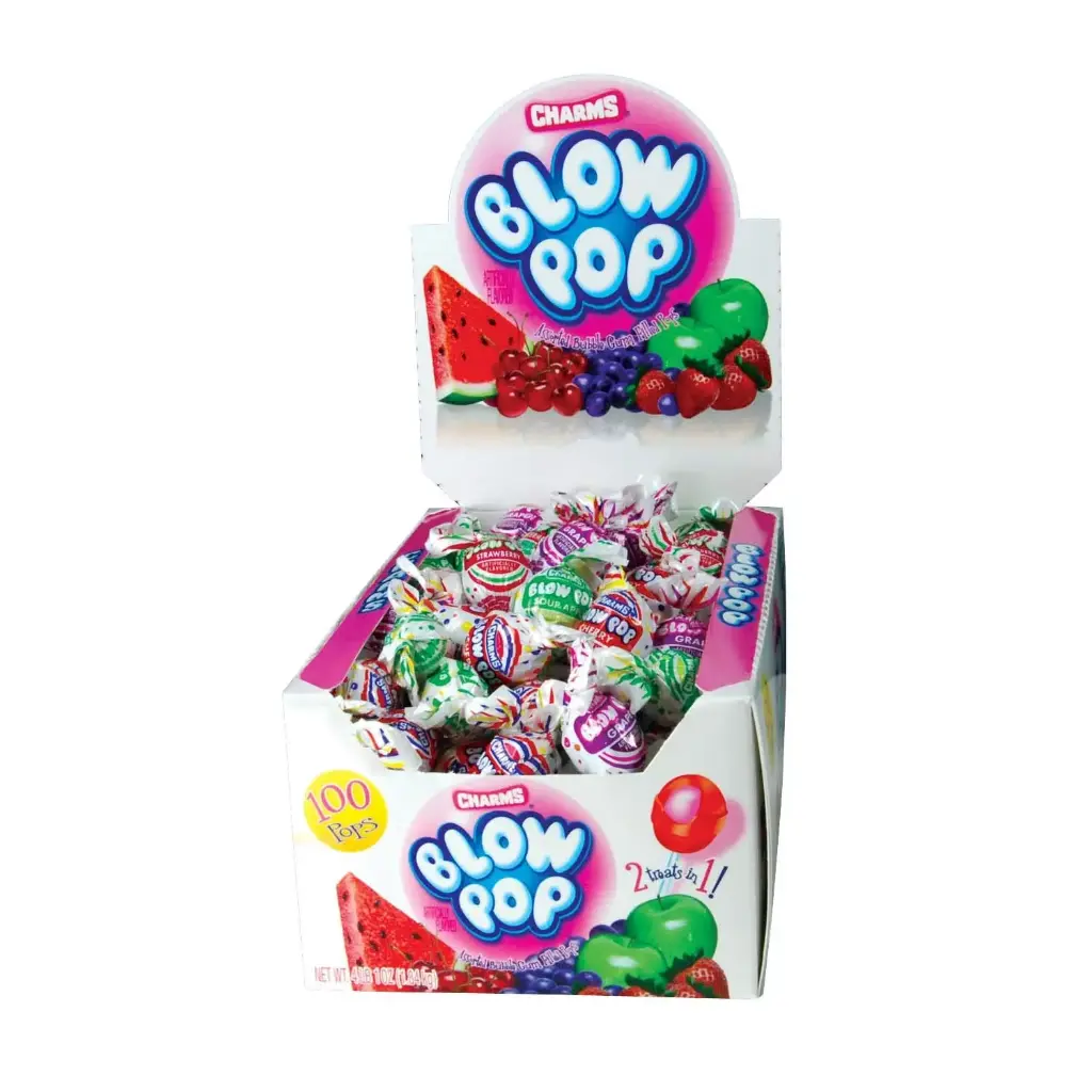 Charms Blow Pops, Assorted Flavors, 100-Count Box (8138) 