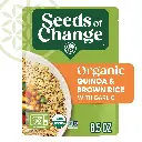 SEEDS OF CHANGE Organic Quinoa & Brown Rice with Garlic, Microwaveable Ready to Heat, 8.5 Ounce (Pack of 12) 