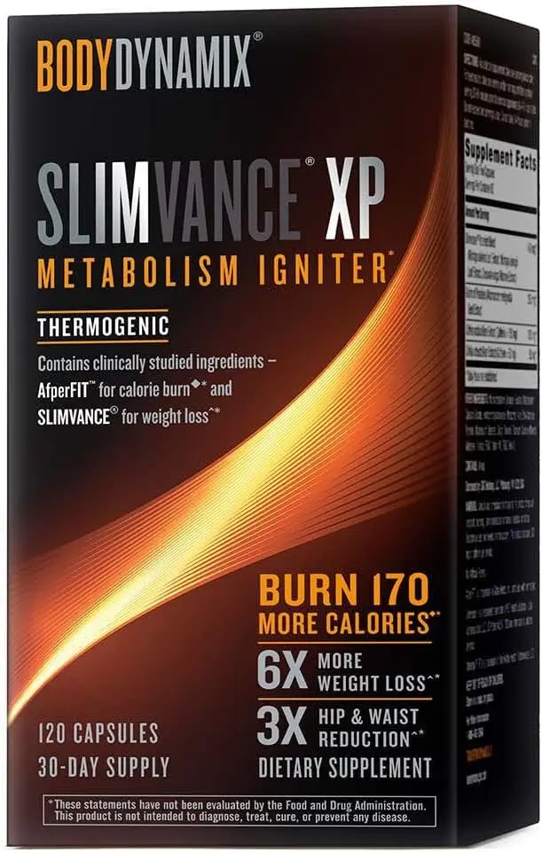 Slimvance XP Thermogenic Supplements | Supports Weight Loss and Fat Burning Goals | Energy and Mebolism Boost Formula | 120 Capsules 