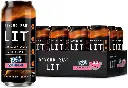 BEYOND RAW LIT On The Go | Ready to Drink Cans | Contains Caffeine, L-Citrulline, Beta-Alanine, and Nitric Oxide | Jolly Rancher Watermelon | 12 Count 