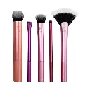 Real Techniques Artist Essentials Makeup Brush Set, For Foundation, Blush, Highlighter, Eyeshadow, & Liner, Professional Makeup Tools, Synthetic Bristles, Vegan & Cruelty-Free, 5 Piece Set 
