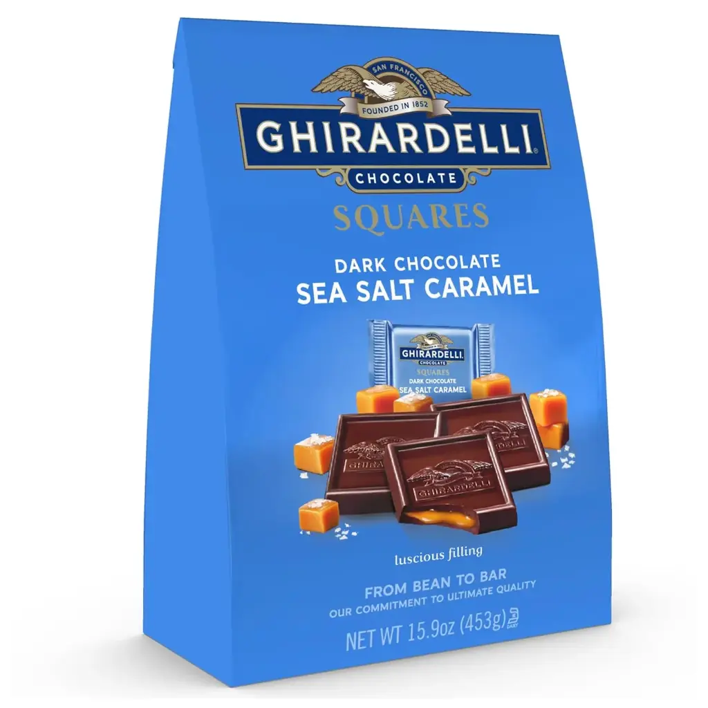 GHIRARDELLI Dark Chocolate Sea Salt Caramel Squares, 15.9 oz Bag 