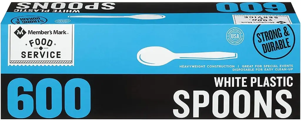 Member S Mark White Plastic Spoons (600 Ct.) Wholesale, Cheap, Discount, Bulk (1 - Pack), 900240 