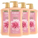 Caress Body Wash for Women with Pump, Daily Silk White Peach & Orange Blossom, Shower Gel Body Wash Moisturizing for Noticeably Silky, Soft Skin, 30 fl oz, 4 Pack 