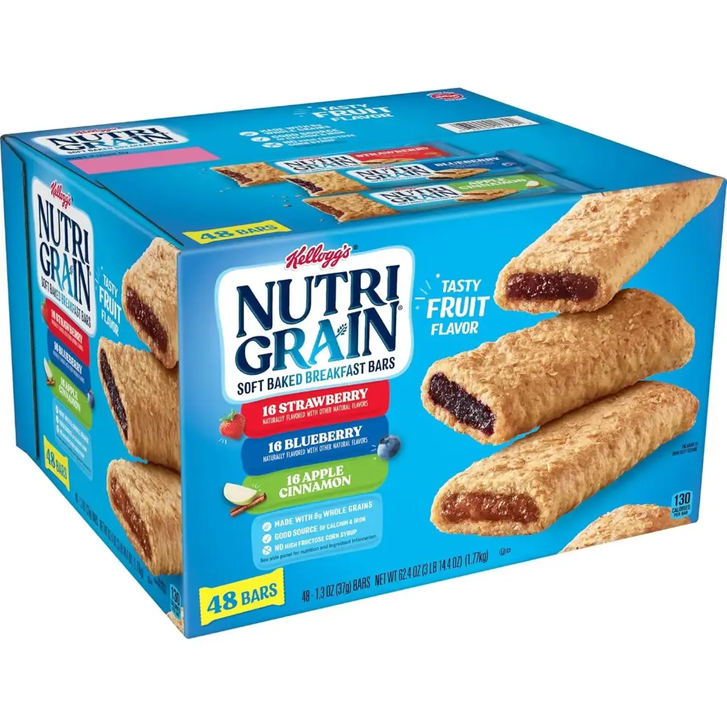 Nutri-Grain Soft Baked Breakfast Bars, Made with Whole Grains, Kids Snacks, Variety Pack, 62.4oz Box (48 Bars) 