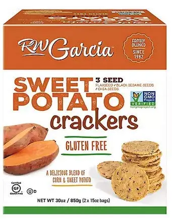 RW Garcia 3 Seed Sweet Potato Crackers - 2 x 15 oz Bags 