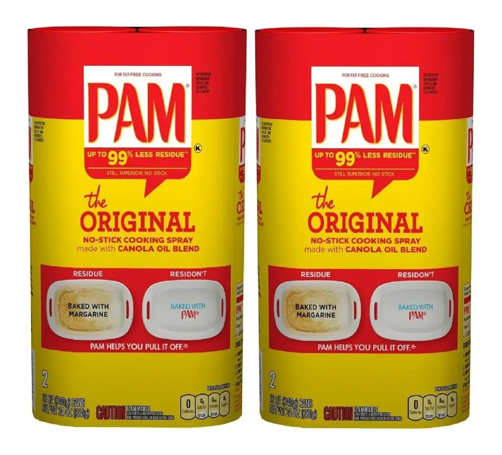 Pam Canola Spray - 12 Ounce Cans (Pack of 2 - 2 Count Sets, 4 Cans Total) 