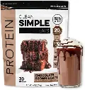 Clean Simple Eats Chocolate Brownie Batter Whey Protein Powder, Natural Sweetened and Cold-Processed 20 Grams of Protein (30 Servings) 