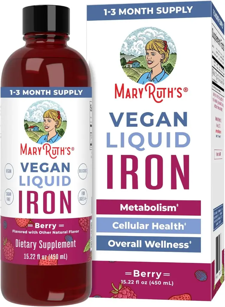 MaryRuth Organics Iron Supplement for Women Men & Kids, Liquid Iron Supplement for Women Men & Kids, Iron for Healthy Blood & Oxygen, Ages 4 & Up, Sugar Free, Vegan, Non-GMO, Gluten Free, 15.22 Fl Oz 