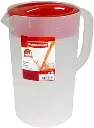 Rubbermaid Pitcher Classic 1 Gallon Clear Base, Red Lid 