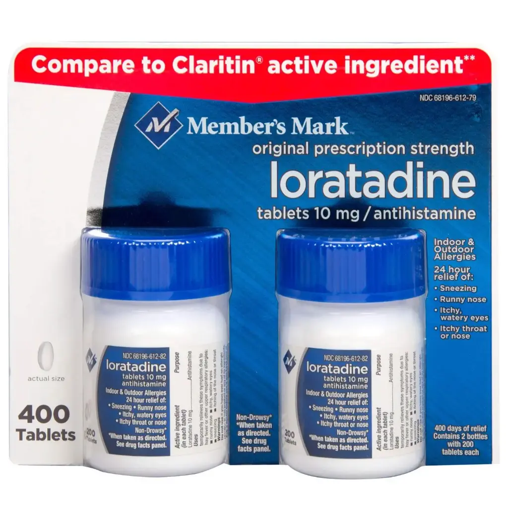 Member's Mark allergy Loratadine 10mg Antihistamine (Compare to Claritin),Tablet, 400-Count 