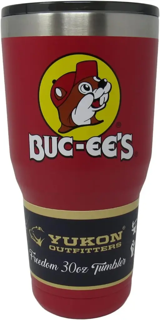 Buc-ee's Red Stainless Steel Tumbler With Bucky the Beaver, Double Wall Vacuum Insulated, 30 Ounces 