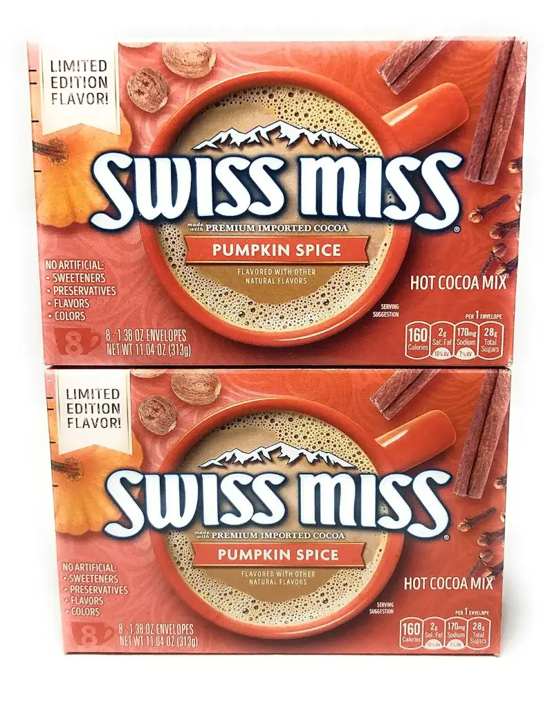 Limited Edition Swiss Miss Pumpkin Spice Hot Cocoa Mix | 2 Pack in Joyful Selection Protective Packaging 