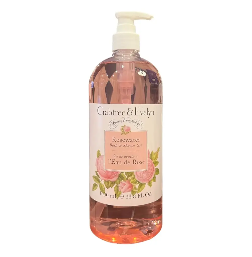 Crabtree & Evelyn Rosewater Bath and Shower Gel Jumbo Size 33.8 Fl Oz 