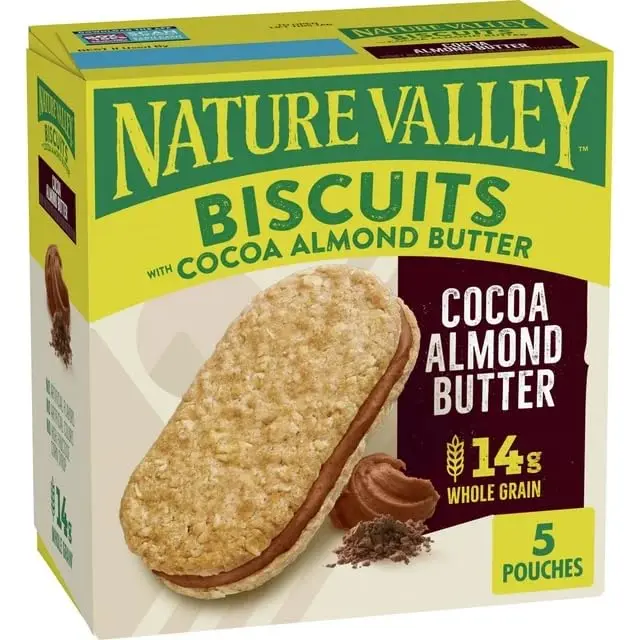 Nature Valley Biscuits With Cocoa Almond Butter 5 Count Box (PACK OF 3) 