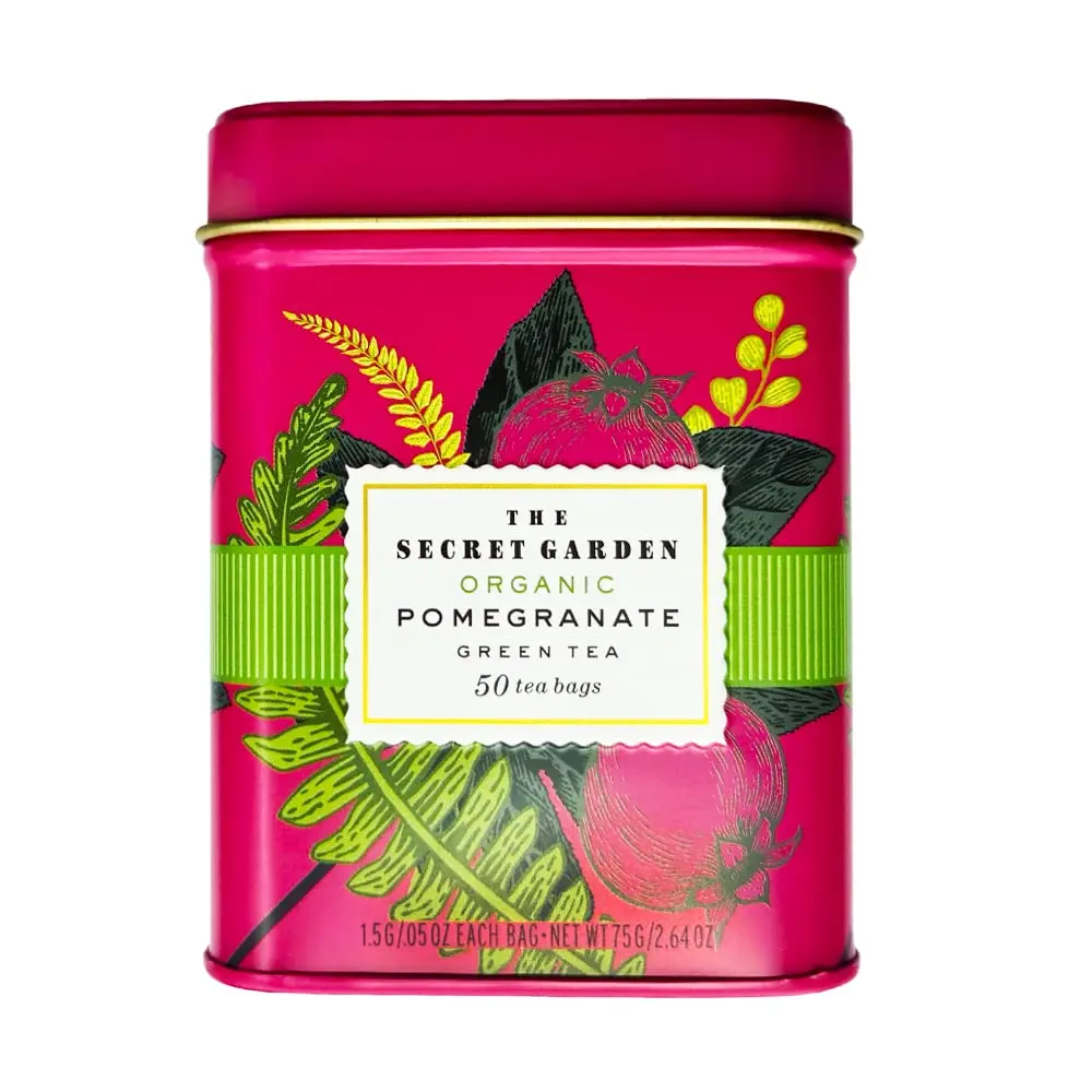 The Secret Garden Organic Pomegranate Green Tea, 50 tea bags 