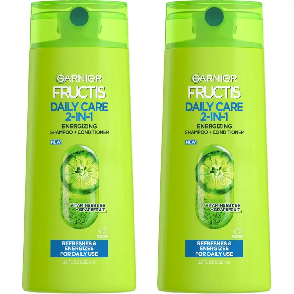 Garnier Fructis Fortifying 2-in-1 Shampoo and Conditioner for Stronger-Looking Hair with Touchable Softness, Daily Hair Care for Men and Women, Vegan, Paraben-Free 22 Fl Oz, 2 Count 