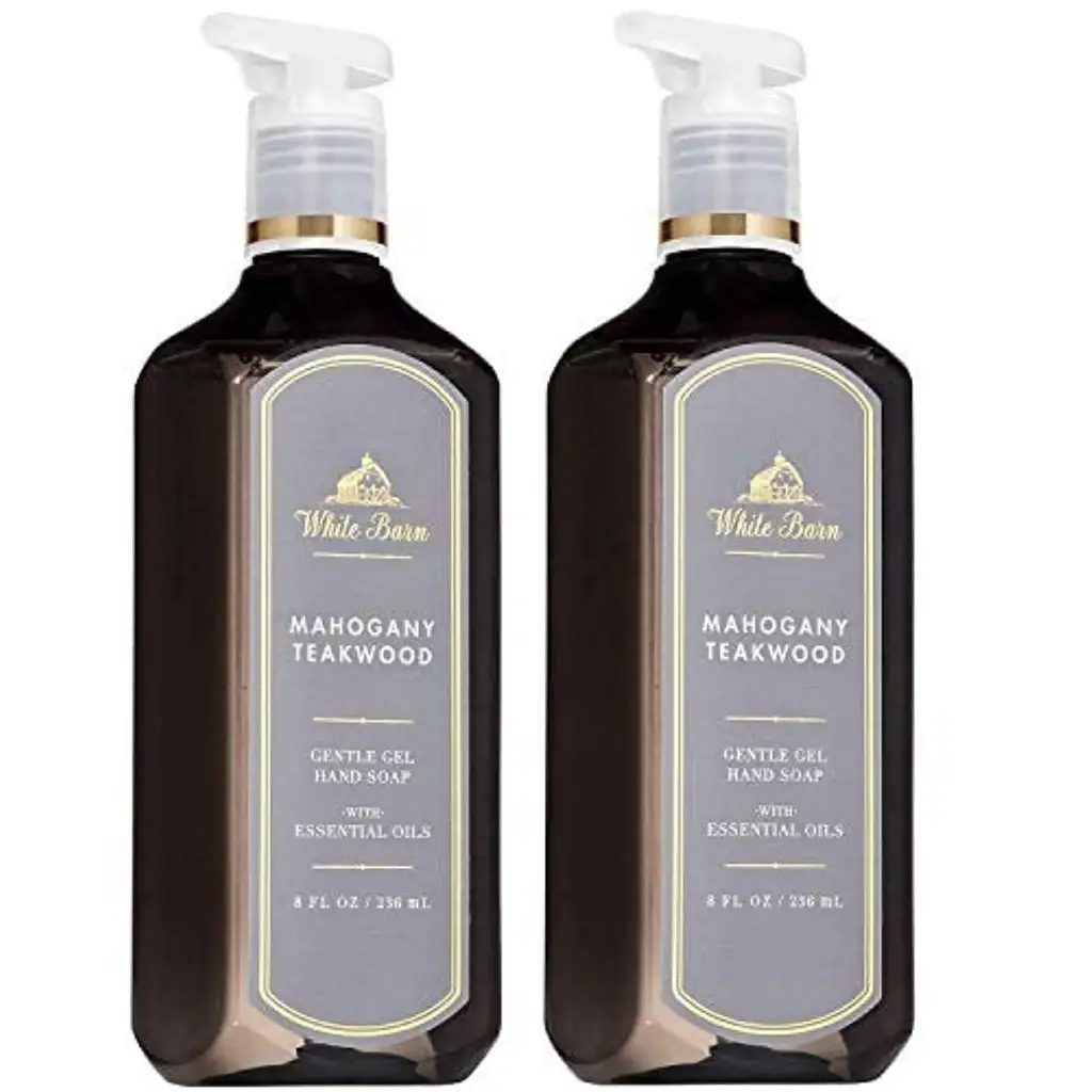 Bath and Body Works MAHOGANY TEAKWOOD Gentle Gel Hand Soap 8 Fluid Ounce, set of 2 