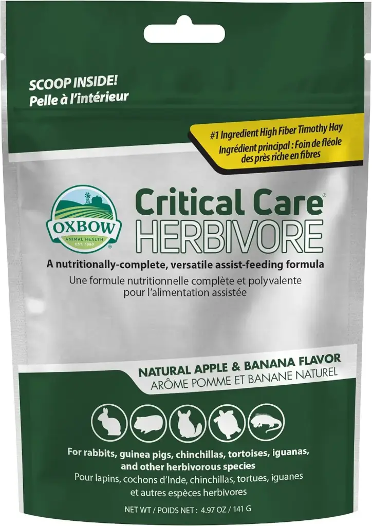 Oxbow Critical Care Herbivore - Nutritionally Complete Feeding Assist Formula for Small Animals & Pets - Critical Care Herbivore Apple-Banana (141g) 