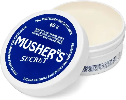 [909022] Musher's Secret Dog Paw Wax 60 g (2.1 oz) - Moisturizing Dog Paw Balm that Creates an Invisible Barrier That Protects and Heals Dry Cracked Paws - All-Natural with Vitamin E and Food-Grade Ingredients 