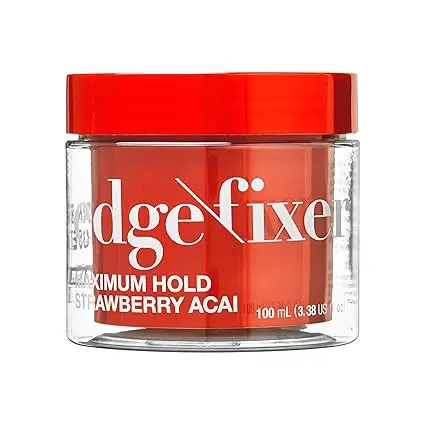 [909031] KISS COLORS & CARE Maximum Hold Edge Fixer, Non-Greasy Gel Formula Infused With Biotin B7, 24 Hour Hold, ‘Strawberry Acai’ Scented, 3.38 Fl. Oz. (100 ml) 