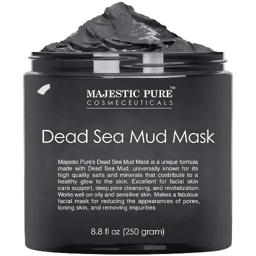 [909032] MAJESTIC PURE Dead Sea Mud Mask for Face and Body - Natural Skin Care for Women and Men - Best Facial Cleansing Clay for Blackhead, Whitehead, Acne and Pores - 8.8 fl. Oz 
