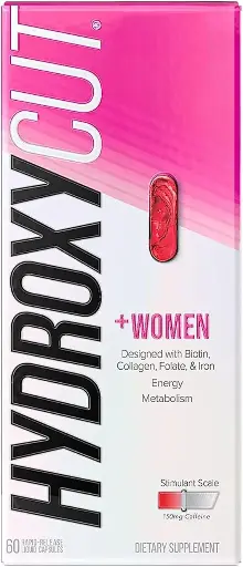 [909034] Hydroxycut +Women - 60 Rapid-Release Liquid Capsules - Includes Biotin, Collagen, Folate & Iron 