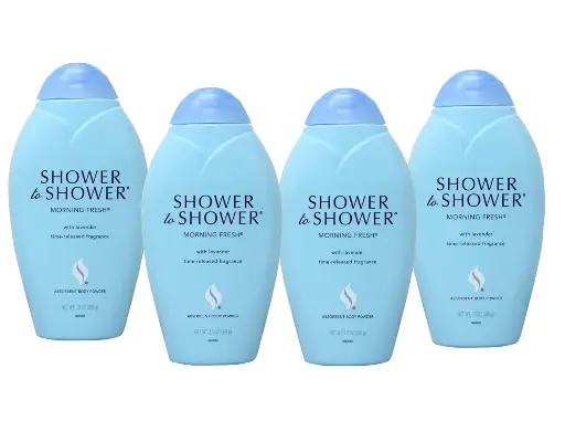 [909036] Shower to Shower Absorbent Body Powder, Morning Fresh with Lavender, 13-Ounce Bottles (Pack of 4) 