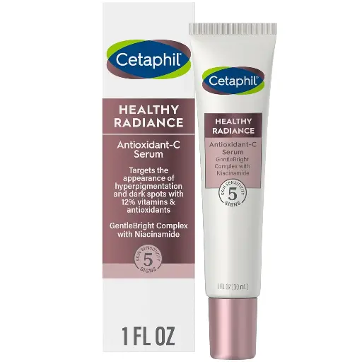 [252557] Face Serum by Cetaphil, Healthy Radiance Antioxidant-C Serum, Visibly Reduces Look of Dark Spots and Hyperpigmentation, Designed for Sensitive Skin, Hypoallergenic, Fragrance Free,1 oz 