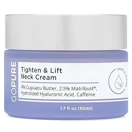 [94662] goPure Neck Firming Cream - Anti-Aging Neck Cream for Tightening and Wrinkles for an Even Skin Tone and Neck Lift - With Pro-Active Firming Complex, 1.7 oz 