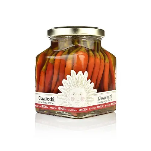 [6358878995] Masseria Mirogallo Diavolicchi Hot Peppers in Extra Virgin Olive Oil 6.75 oz (Pack of 2) 