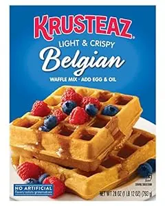 [36587867] Krusteaz Light & Crispy Belgian Waffle Mix No Artificial Flavors, Colors, or Preservatives 28 Ounce (Pack of 2) 
