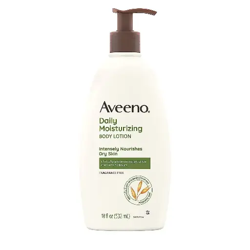 [252567] Aveeno Daily Moisturizer, Body Lotion, For Dry Skin, Prebiotic Oat Fragrance Free, 18 fl. oz, Pack of 1 