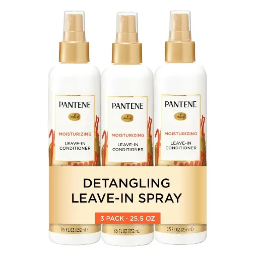 [252587] Pantene Conditioning Detangler Spray, Pro-V Repair & Protect, Nutrient Boost for Damaged Hair, Antioxidant Enriched, Leave-In Conditioner, Smooth & Shine, Sulfate-Free, 8.5 Fl Oz, 3 Pack 