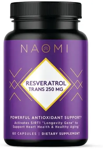 [476745455] NAOMI Organic Trans Resveratrol Supplement 250mg with Quercetin, Muscadine Grapes, Antioxidant Support, High Absorption, 60 Veggie Capsules 