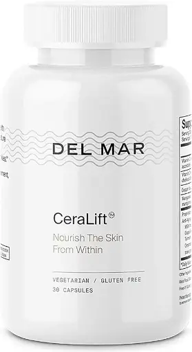 [900996977] Del Mar Labs - CeraLift - 30 Day Supply - Doctor Formulated - For Reduction in Appearance of Fine Lines and Wrinkles - Anti-Aging Ceramides and Antioxidants - Vegetarian Capsules 