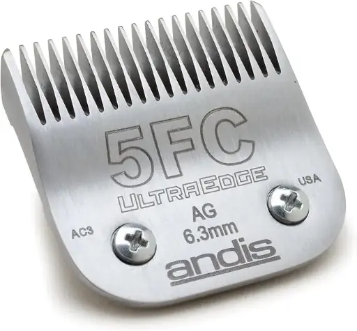 [787907655] Andis – 64122, Ultra Edge Detachable Dog Clipper Blade – Equipped with Stainless Steel for Precision Trimming, Fits Motor-Driven Trimmer – for Pet’s Fast Touch-Ups & Full Grooming., Size 5Fc, Silver 