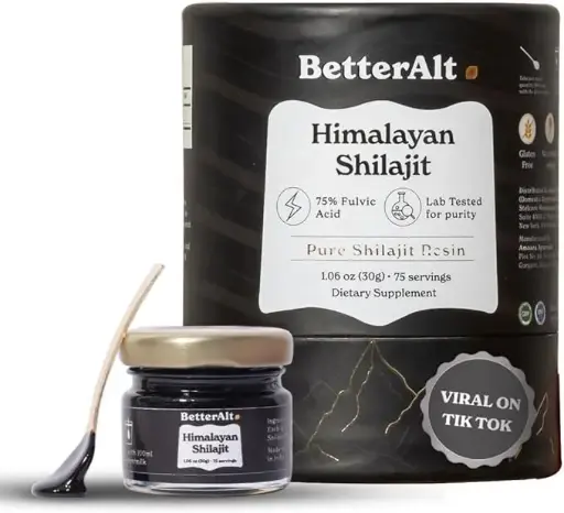 [78696867] BetterAlt Pure Himalayan Shilajit Resin High Potency for Men & Women| 75 Servings for Energy Boost & Immune Support, 85+ Trace Minerals, 75%+ Fulvic Acid, with Lab Test Report,400mg 